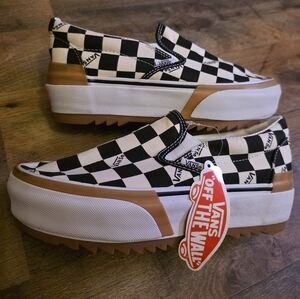 Vans Era Stacked Checkerboard Slip-On Sneakers